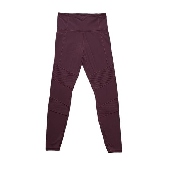 ATHLETA Inclination Moto Tight Maroon Size Medium - Picture 2 of 7